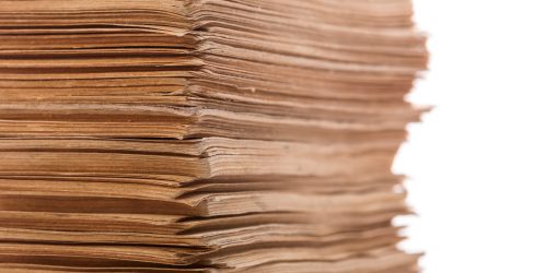 close up of stack of newspaper